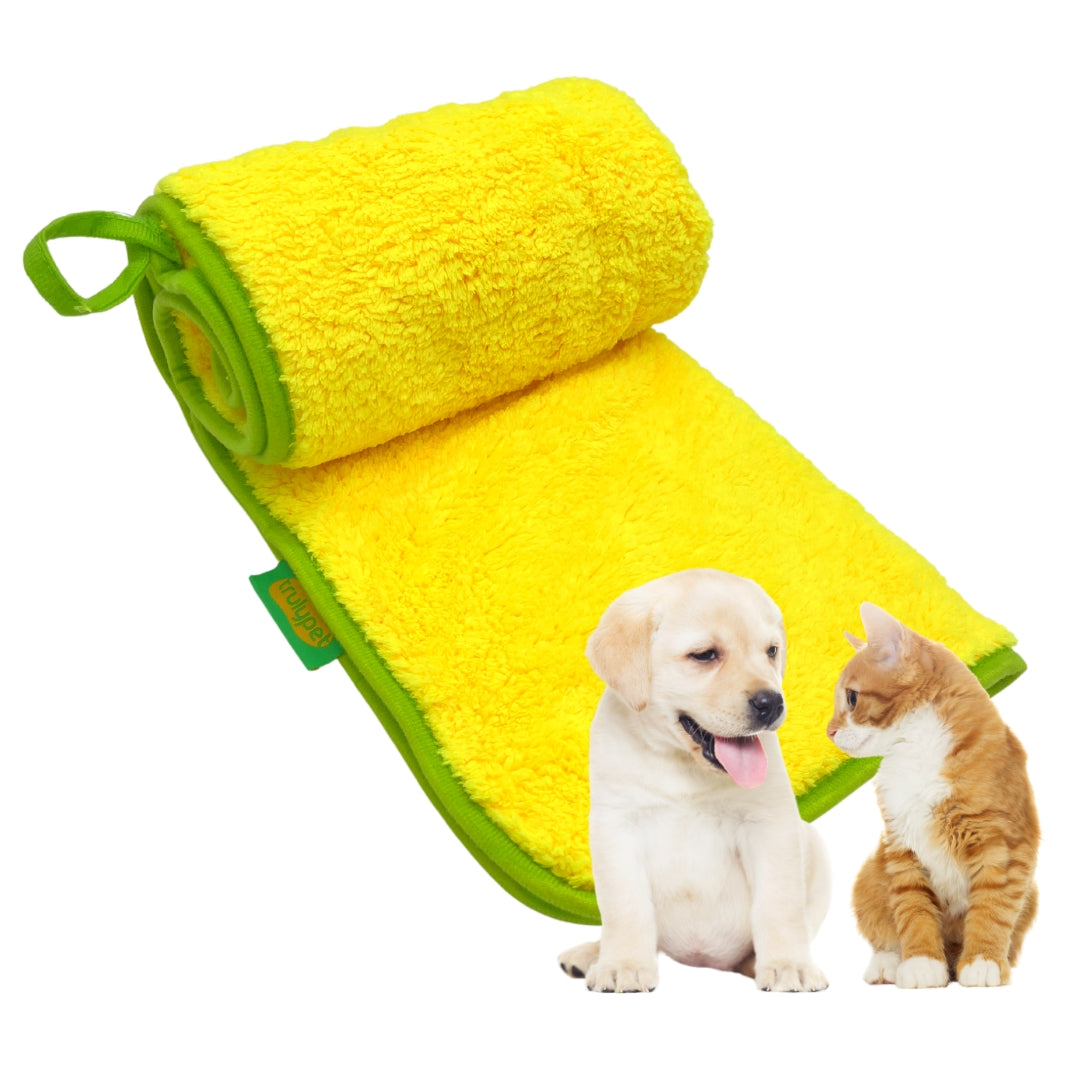 Ultra Absorbent Sponge Towel for Pets - Bath Towels - Yellow – TrulyPet